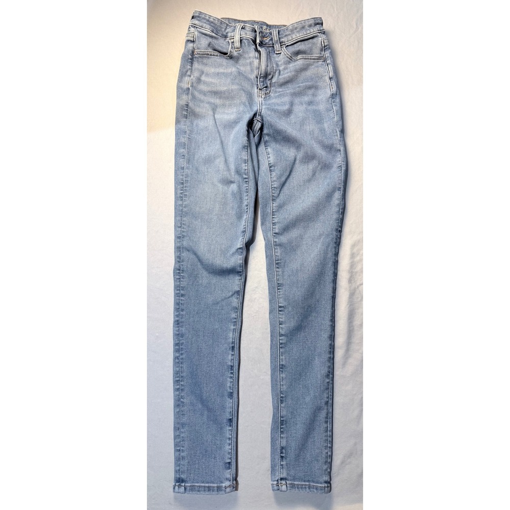 American Eagle Next Level Stretch Skinny Jeans Light Wash Blue Womens Size 4 Reg
